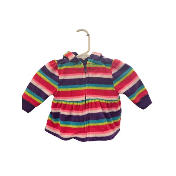 Garanimals Newborn Rainbow Stripe Fleece Hoodie Jacket - Picture 1 of 4